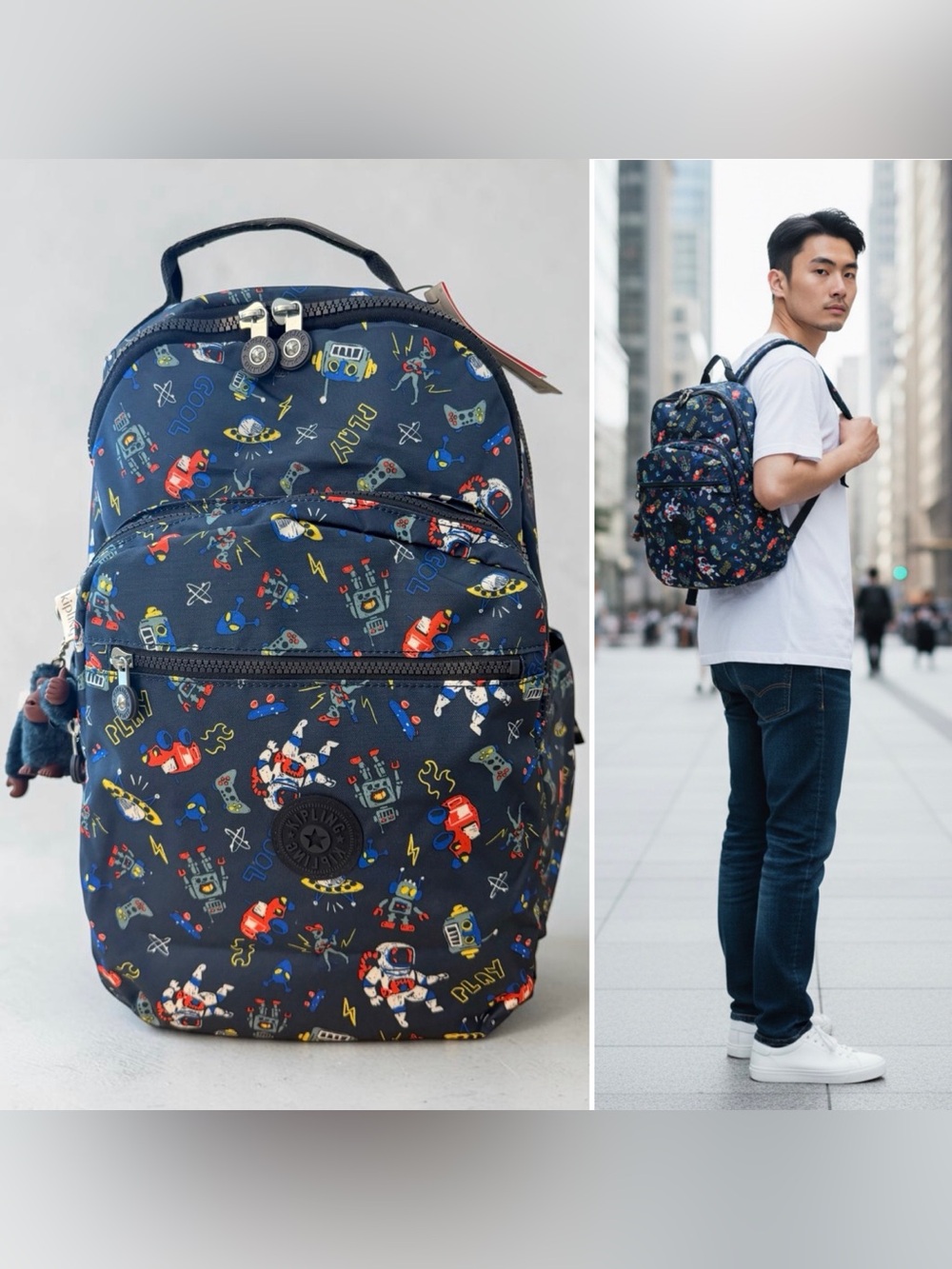 Kipling Seoul Extra Large 17” Laptop Backpack Space Fantasy Blue